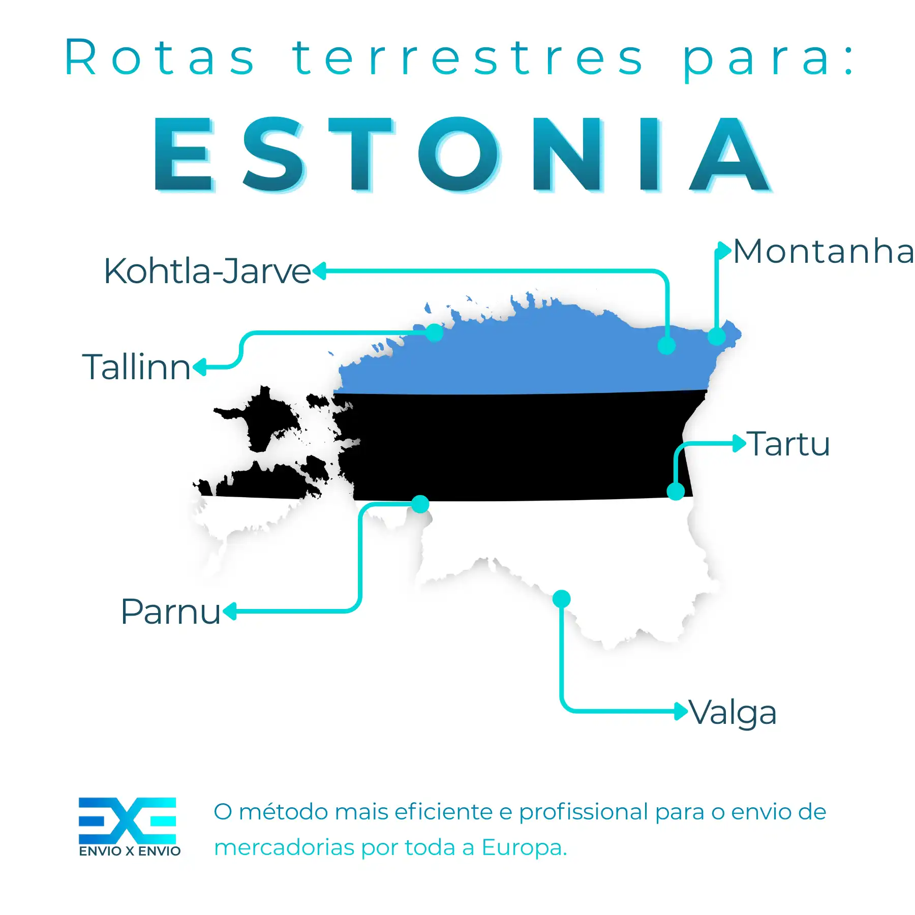 Infografia de transporte de mercadorias para Estónia