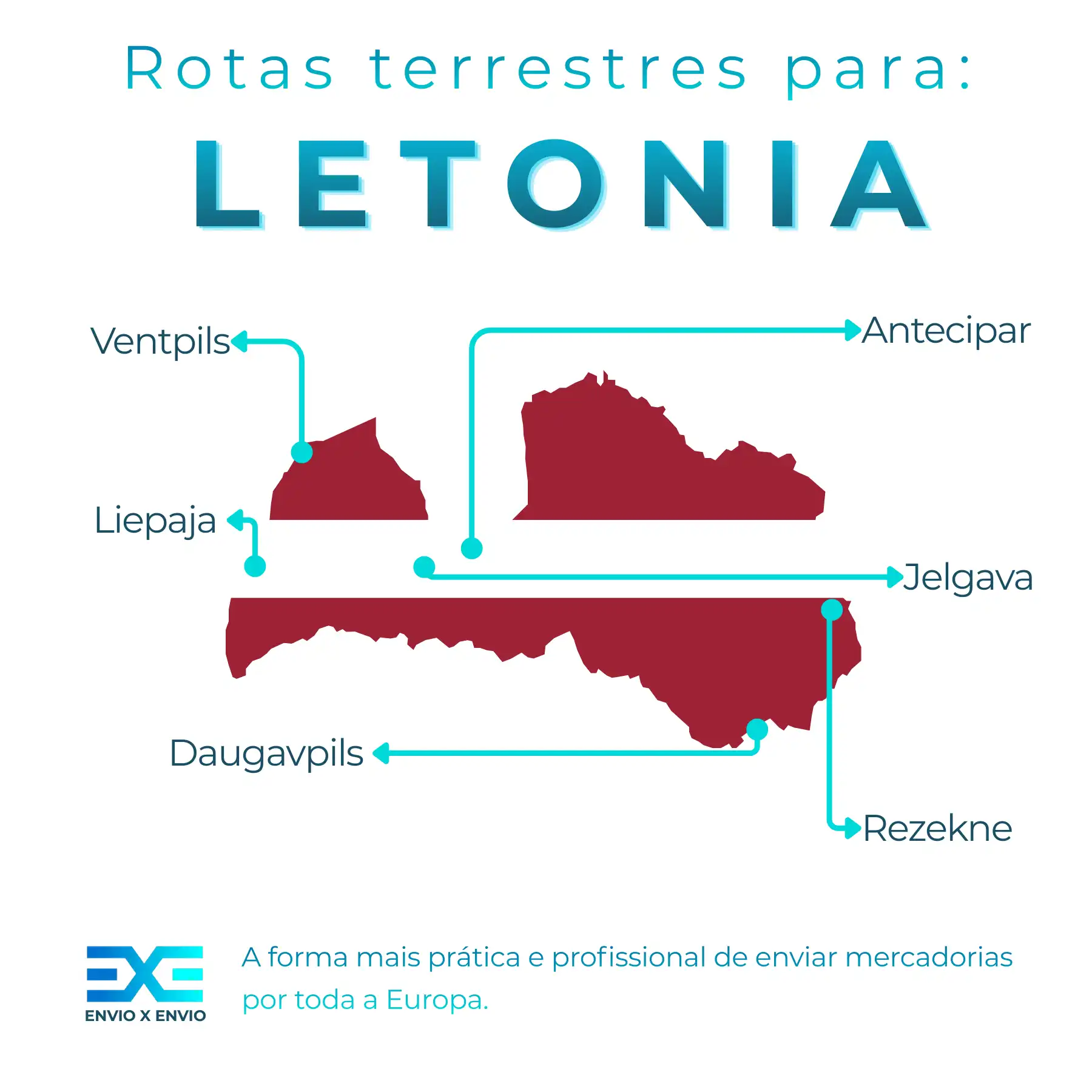 Infografia de transporte de mercadorias para Letónia
