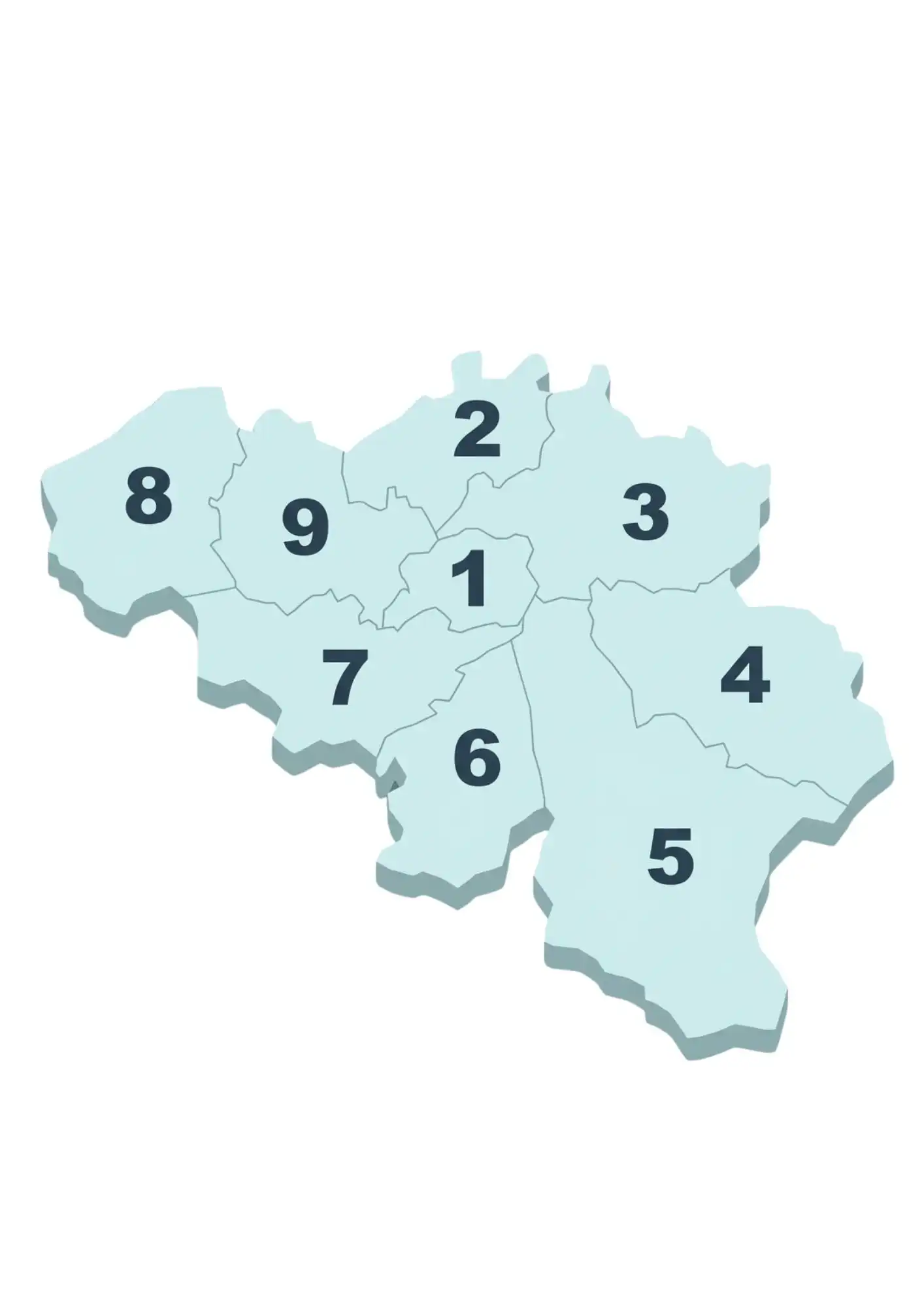 Mapa de códigos postais de Bélgica