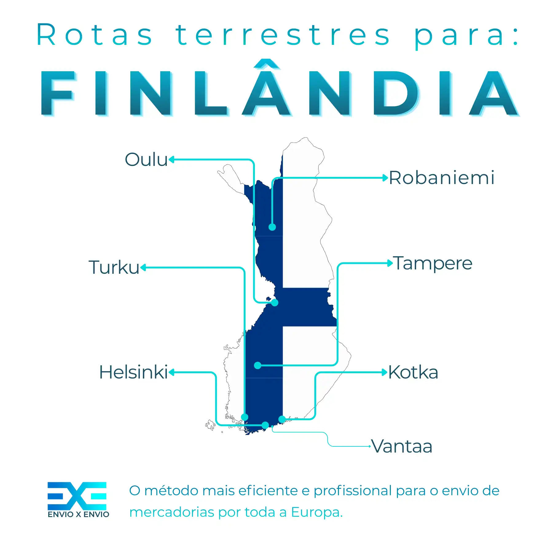 Infografia de transporte de mercadorias para Finlândia