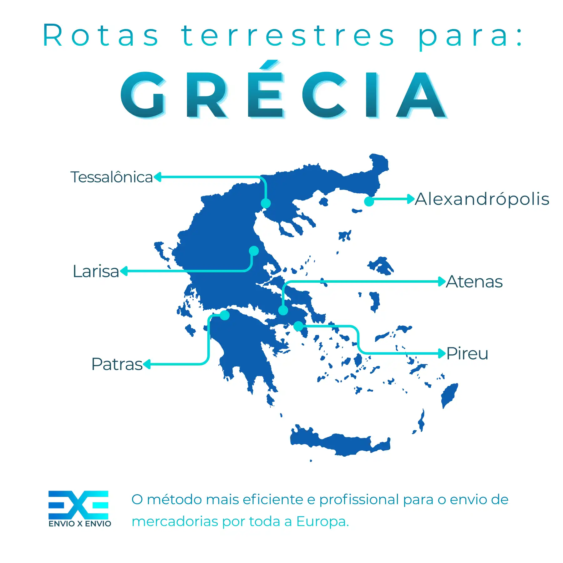 Infografia de transporte de mercadorias para Grecia