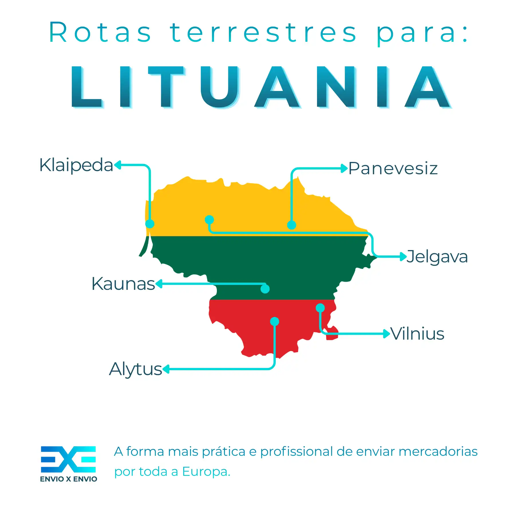 Infografia de transporte de mercadorias para Lituânia