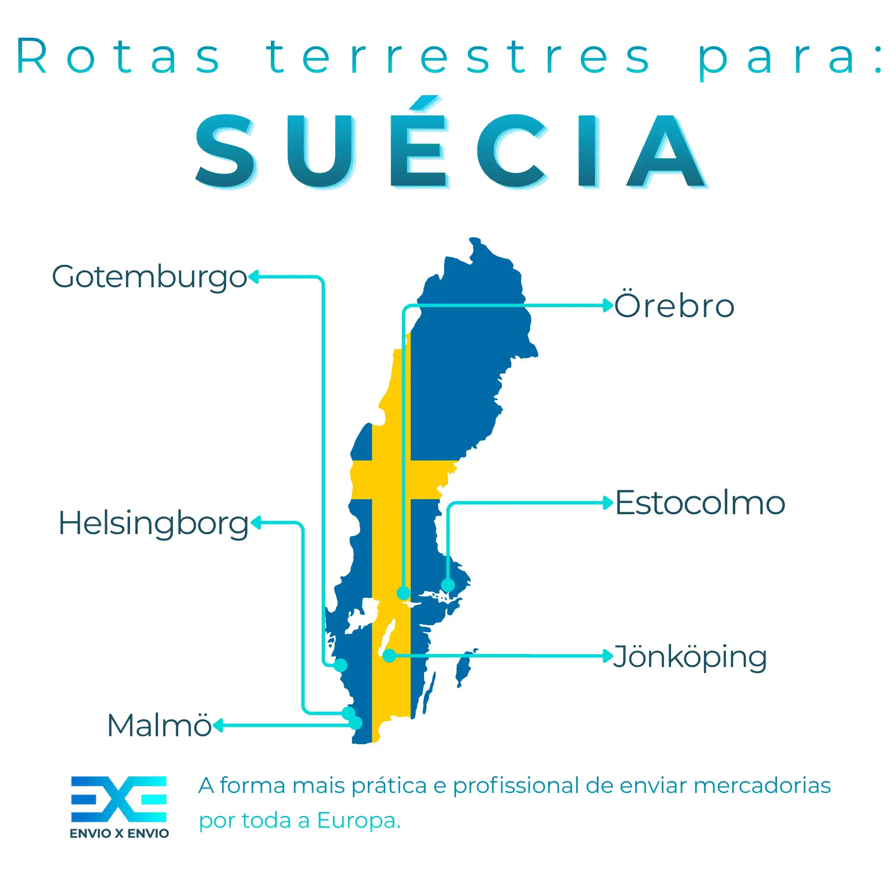 Infografia de transporte de mercadorias para Suecia